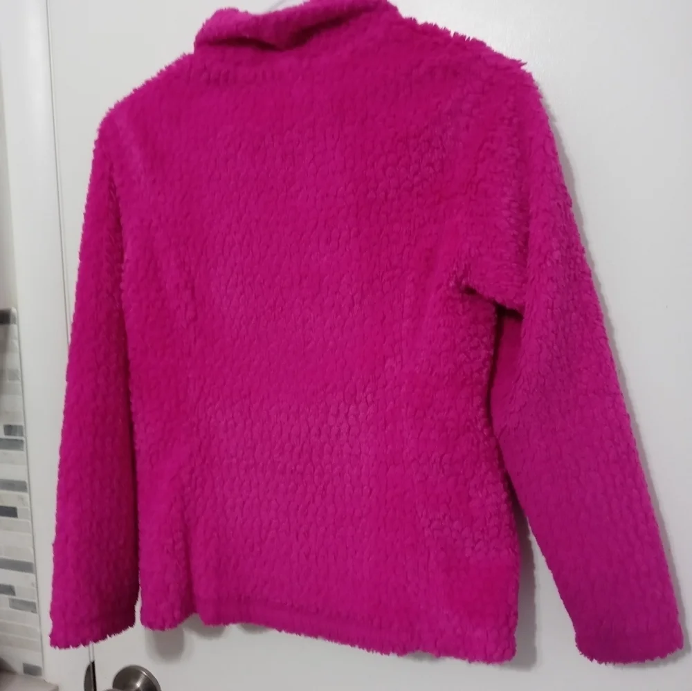 The North Face Girl's Barbie Pink Full Zip Teddy Bear Jacket w pockets 10/12